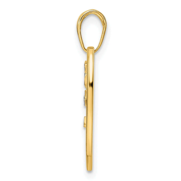 Lovely Rita's Charms & Pendants 14k Yellow Gold White Rhodium D.C Tree of Life Heart Pendant