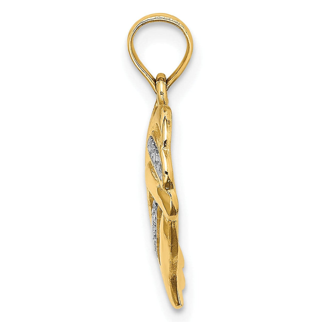 Lovely Rita's Charms & Pendants 14k Yellow Gold White Rhodium Heart Pendant