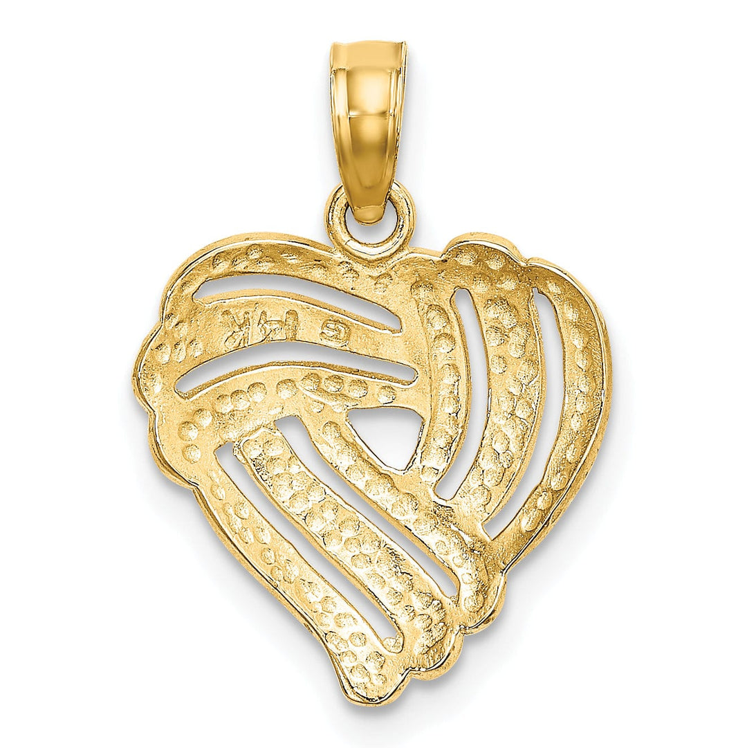 Lovely Rita's Charms & Pendants 14k Yellow Gold White Rhodium Heart Pendant