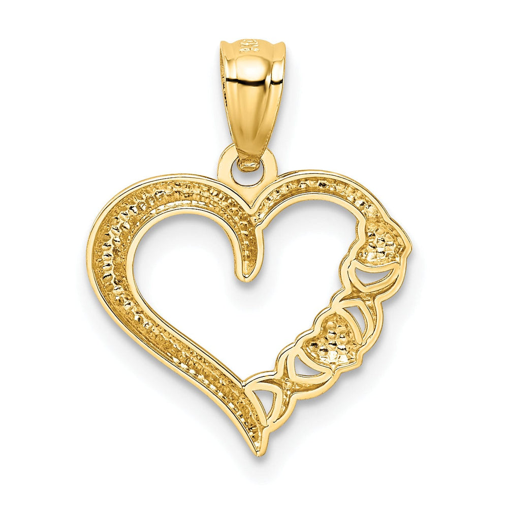 Lovely Rita's Charms & Pendants 14k Yellow Gold White Rhodium Heart X Design Pendant