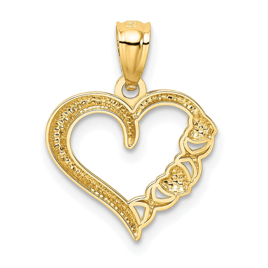 Lovely Rita's Charms & Pendants 14k Yellow Gold White Rhodium Heart X Design Pendant