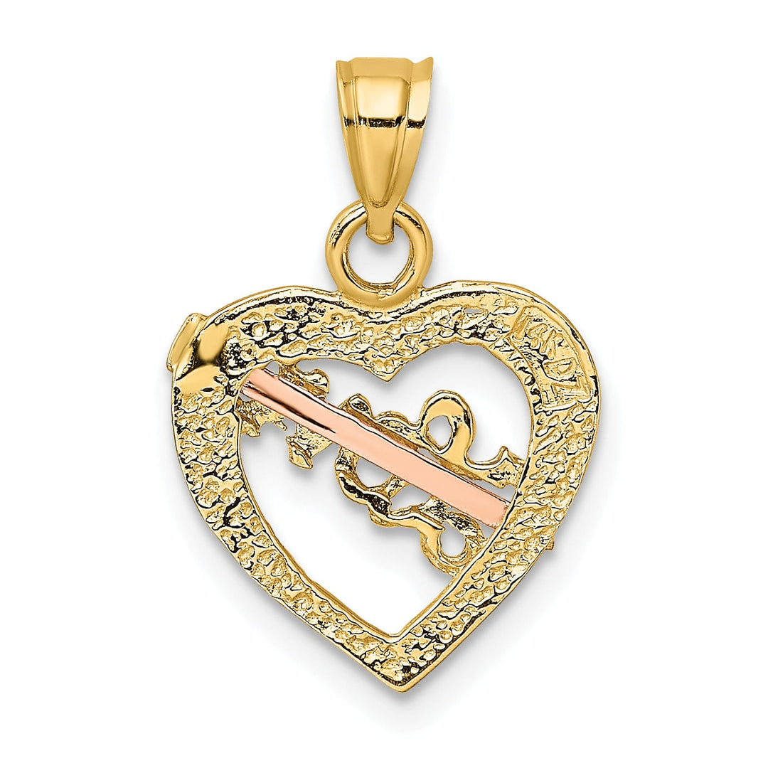 Lovely Rita's Charms & Pendants 14k Yellow Rose Gold Rhodium LOVE Heart Arrow Pendant