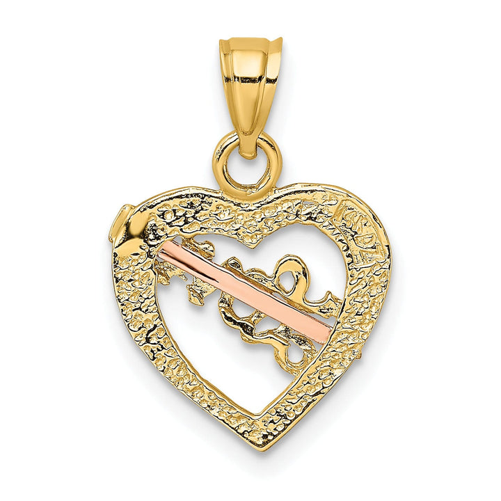 Lovely Rita's Charms & Pendants 14k Yellow Rose Gold Rhodium LOVE Heart Arrow Pendant