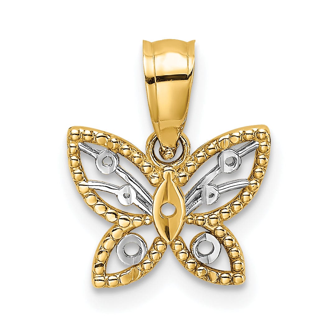 Lovely Rita's Charms & Pendants 14k Yellow,White Gold D.C Butterfly Charm Pendant