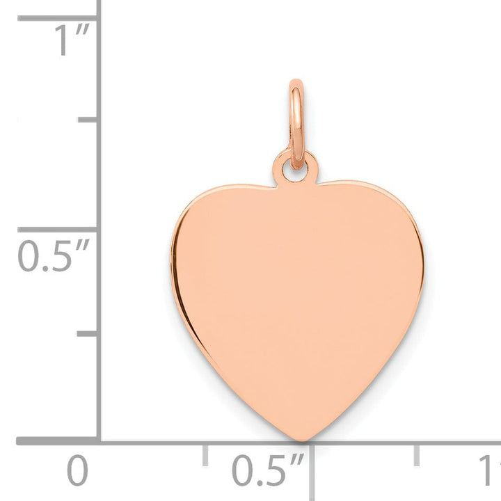Lovely Rita's Charms & Pendants 14Kt Rose Gold Polished Finish Heart Shaped Disc Pendant
