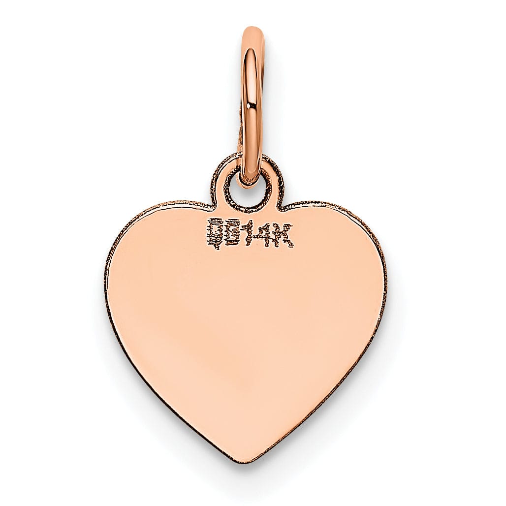Lovely Rita's Charms & Pendants 14Kt Rose Gold Polished Heart Shaped Disc Pendant
