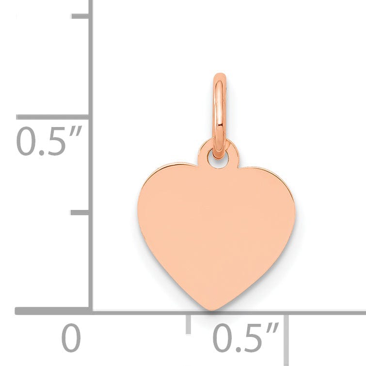 Lovely Rita's Charms & Pendants 14Kt Rose Gold Polished Heart Shaped Disc Pendant