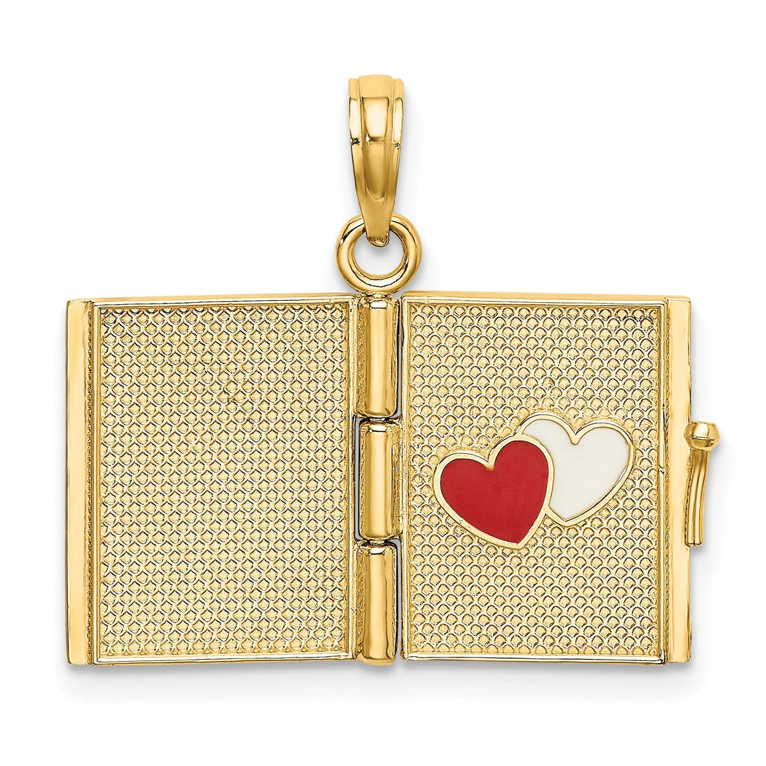 Lovely Rita's Charms & Pendants 14kt Yellow Gold Enameled 3-D Moveable MY LOVE STORY Book Pendant