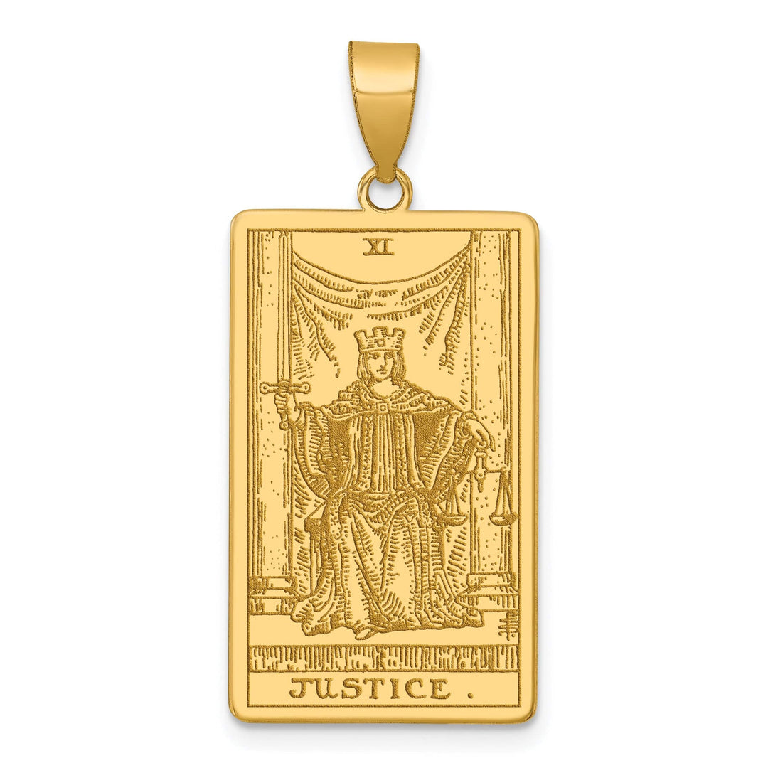 Lovely Rita's Charms & Pendants 14kt Yellow Gold Justice Tarot Card Pendant