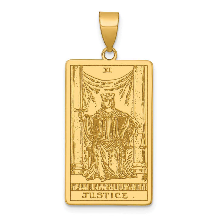 Lovely Rita's Charms & Pendants 14kt Yellow Gold Justice Tarot Card Pendant