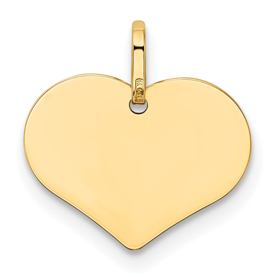 Lovely Rita's Charms & Pendants 14kt Yellow Gold Polished Disc Heart Shaped Pendant