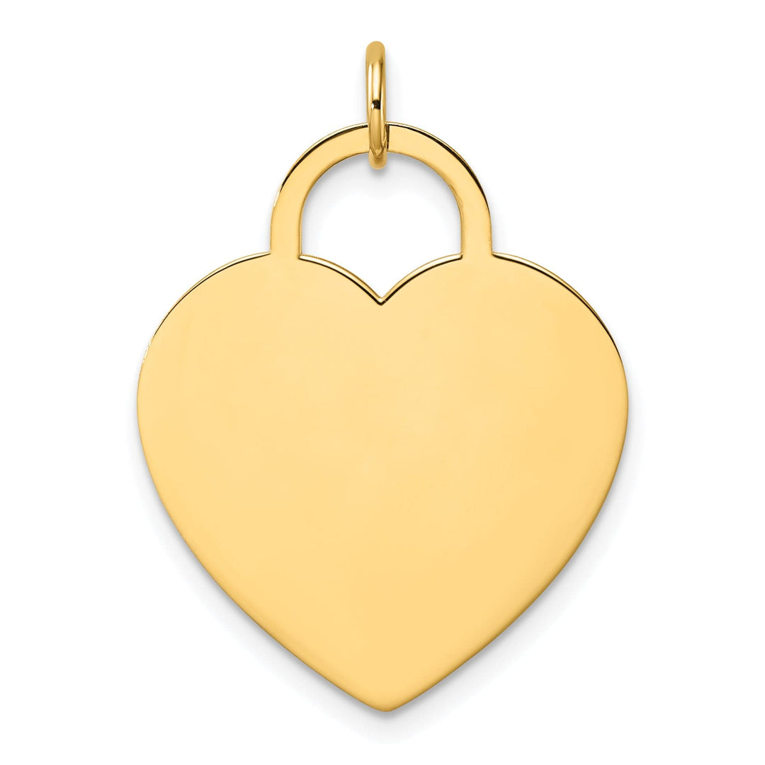 Lovely Rita's Charms & Pendants 14kt Yellow Gold Polished Heart Shaped Disc Pendant