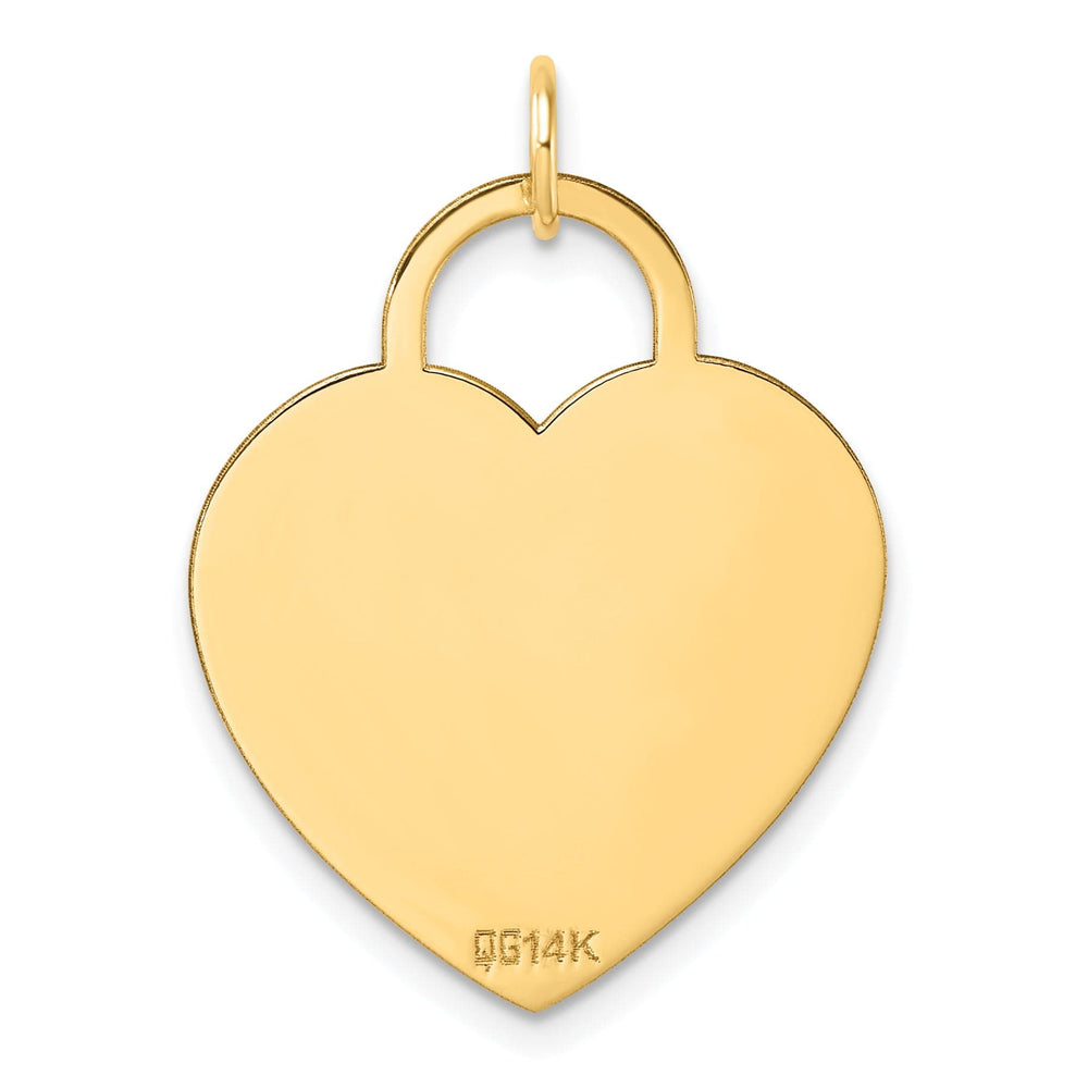 Lovely Rita's Charms & Pendants 14kt Yellow Gold Polished Heart Shaped Disc Pendant