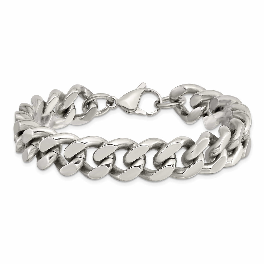 Chisel Stainless Steel 13.75mm Curb Bracelet
