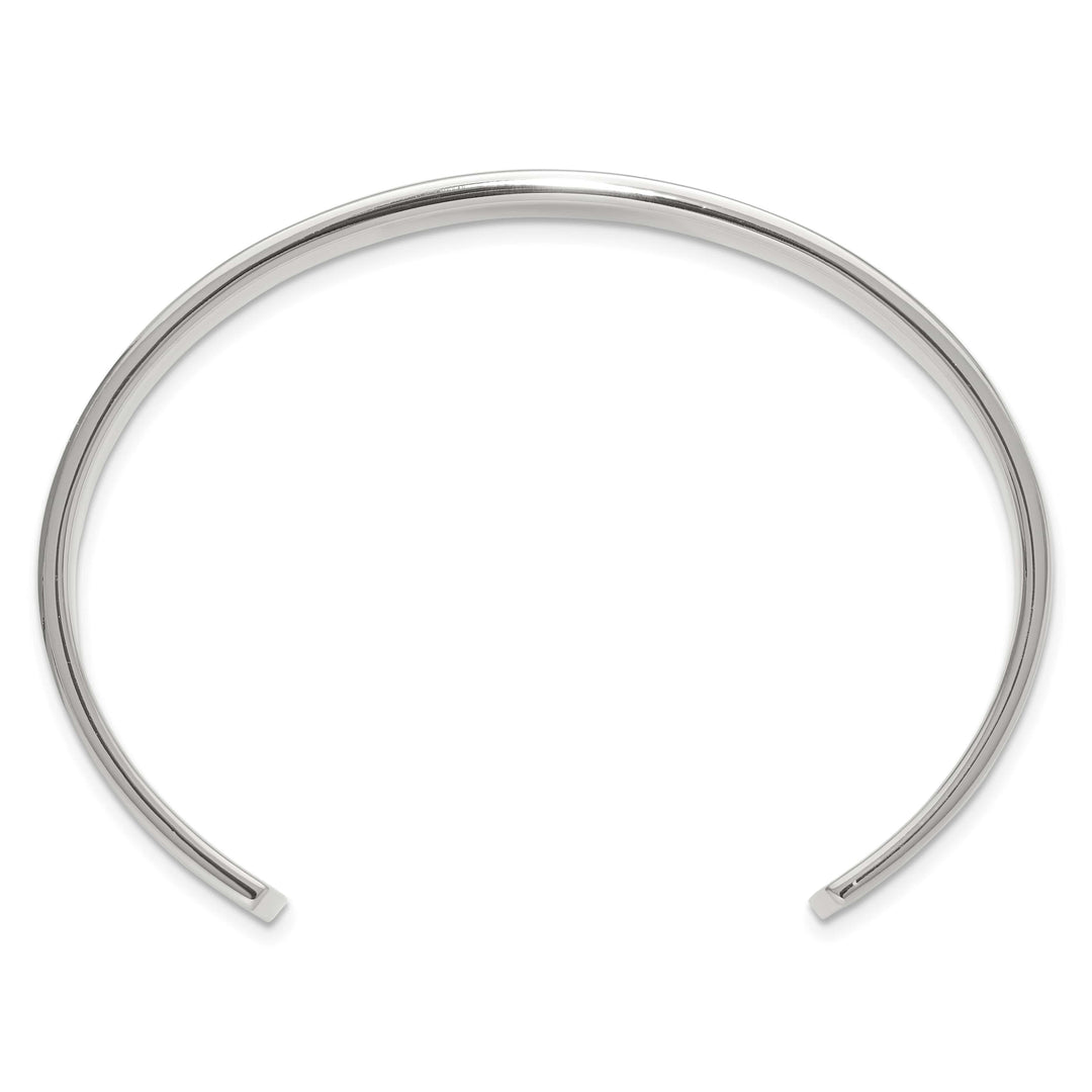 Chisel Stainless Steel 18k Gold Accent 1/20 carat Diamond Cuff Bangle
