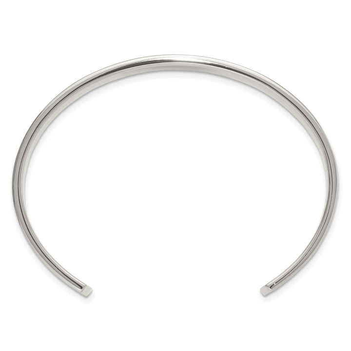Chisel Stainless Steel 18k Gold Accent 1/20 carat Diamond Cuff Bangle