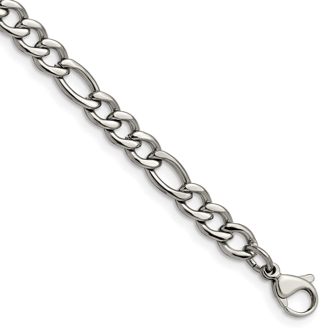 Chisel Stainless Steel 5.3mm Figaro Bracelet