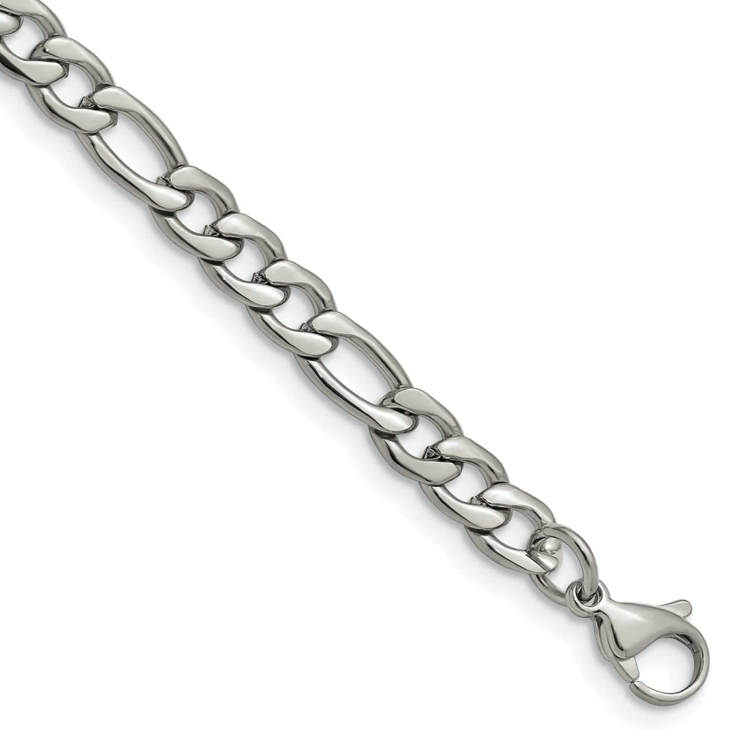 Chisel Stainless Steel 6.3mm Figaro Bracelet