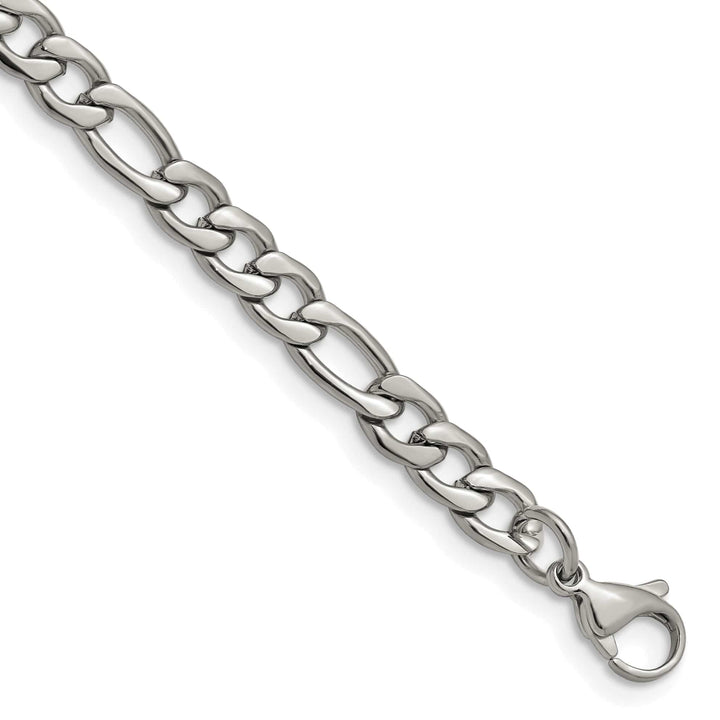 Chisel Stainless Steel 6.3mm Figaro Bracelet
