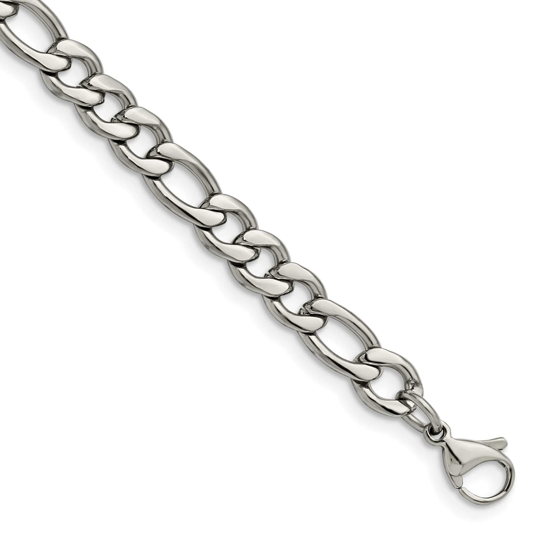 Chisel Stainless Steel 6.75mm Figaro Bracelet