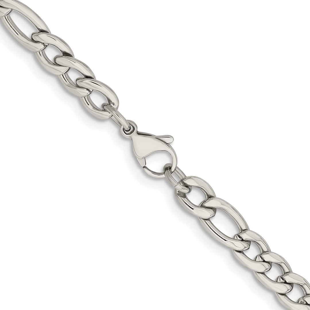 Chisel Stainless Steel 6.75mm Figaro Chain
