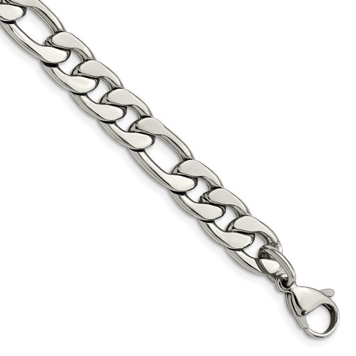 Chisel Stainless Steel 8.75mm Figaro Bracelet