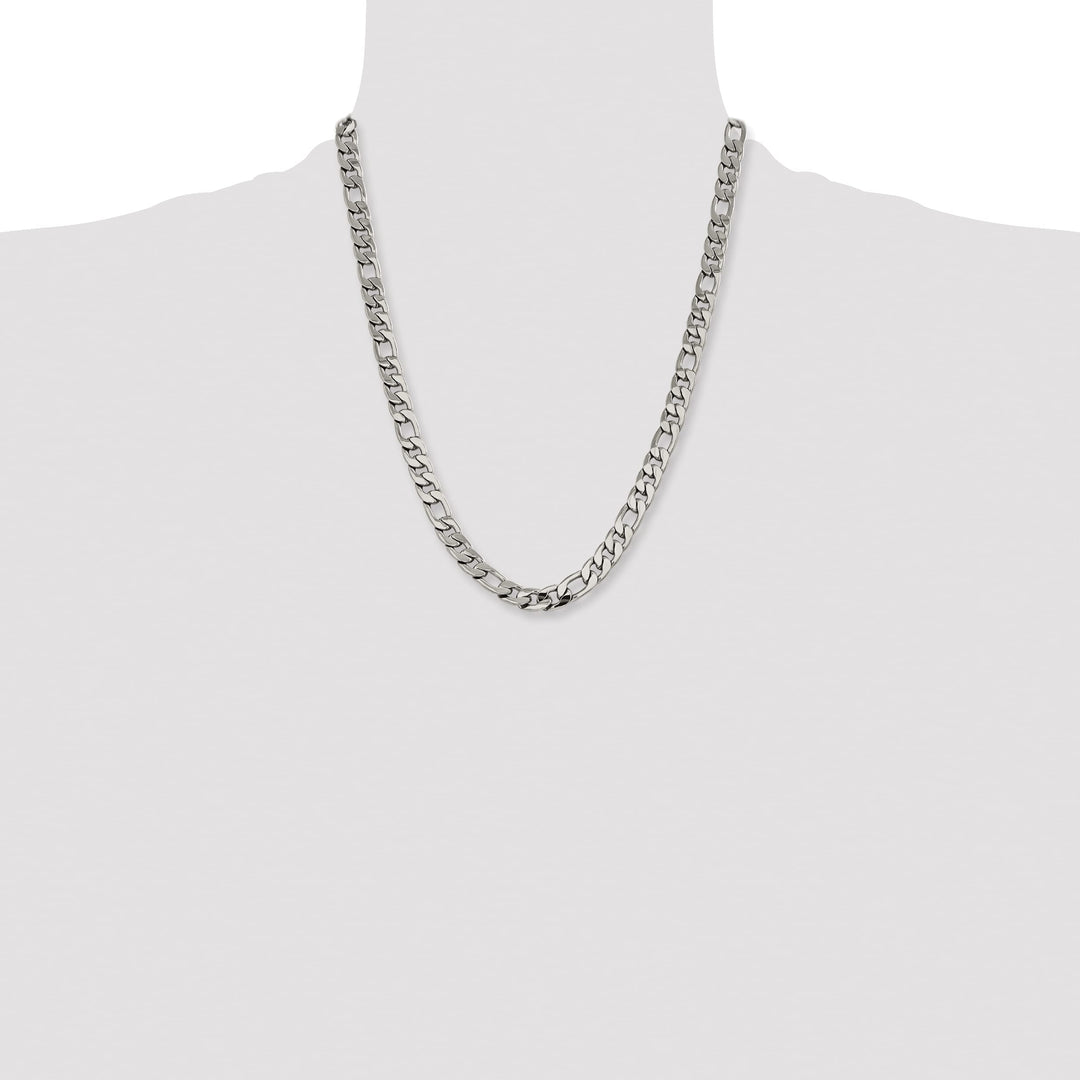 Chisel Stainless Steel 8.75mm Figaro Chain