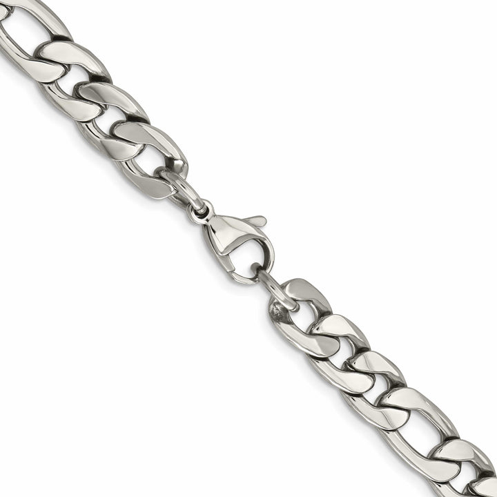 Chisel Stainless Steel 8.75mm Figaro Chain