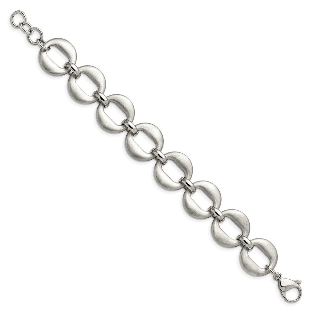 Chisel Stainless Steel and 7.5" Open Link Bracelet with .5" Extension