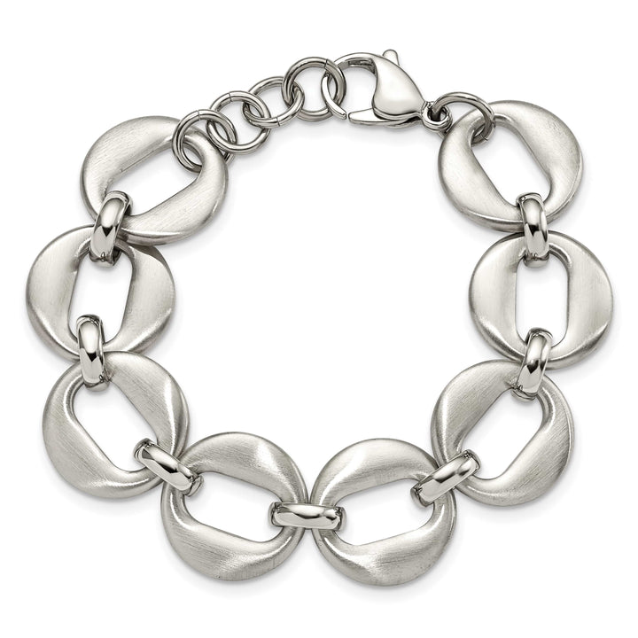 Chisel Stainless Steel and 7.5" Open Link Bracelet with .5" Extension