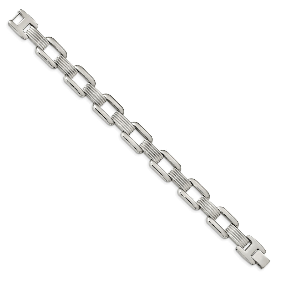 Chisel Stainless Steel and 8.5" Rounded Square Open Link Bracelet