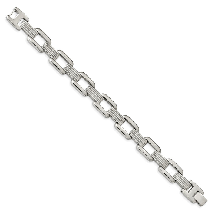 Chisel Stainless Steel and 8.5" Rounded Square Open Link Bracelet