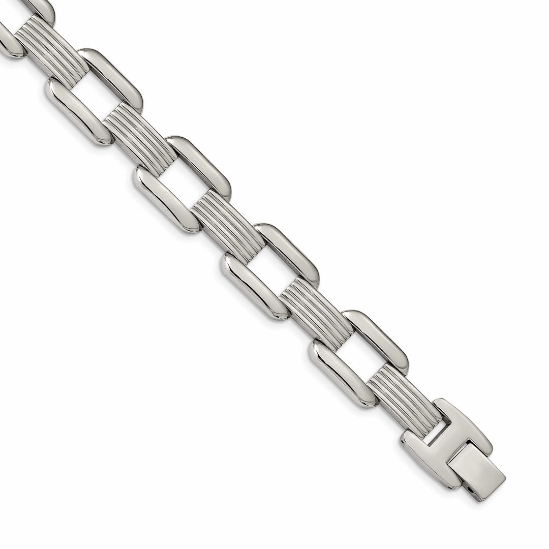 Chisel Stainless Steel and 8.5" Rounded Square Open Link Bracelet