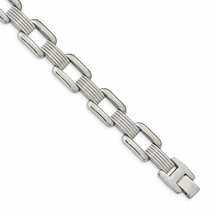 Chisel Stainless Steel and 8.5" Rounded Square Open Link Bracelet
