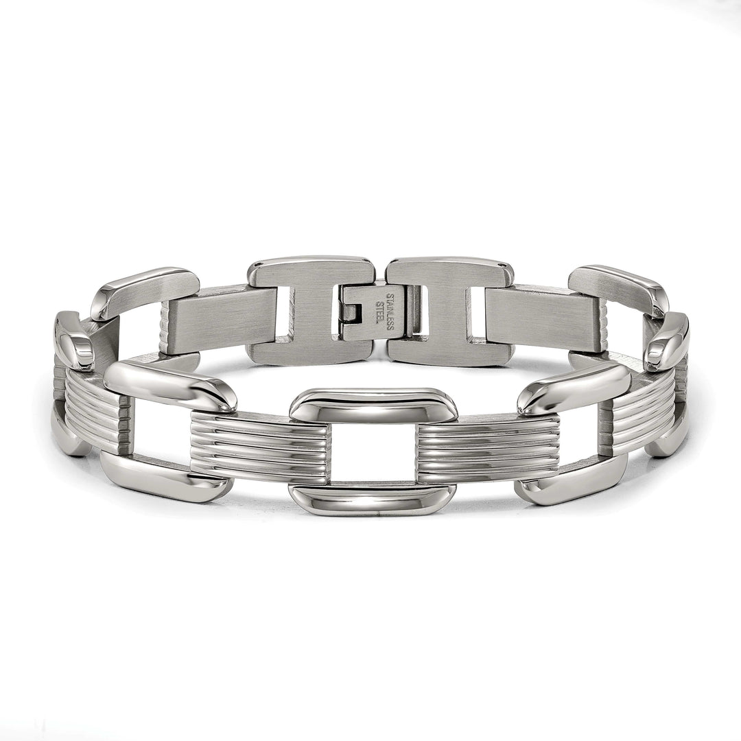 Chisel Stainless Steel and 8.5" Rounded Square Open Link Bracelet