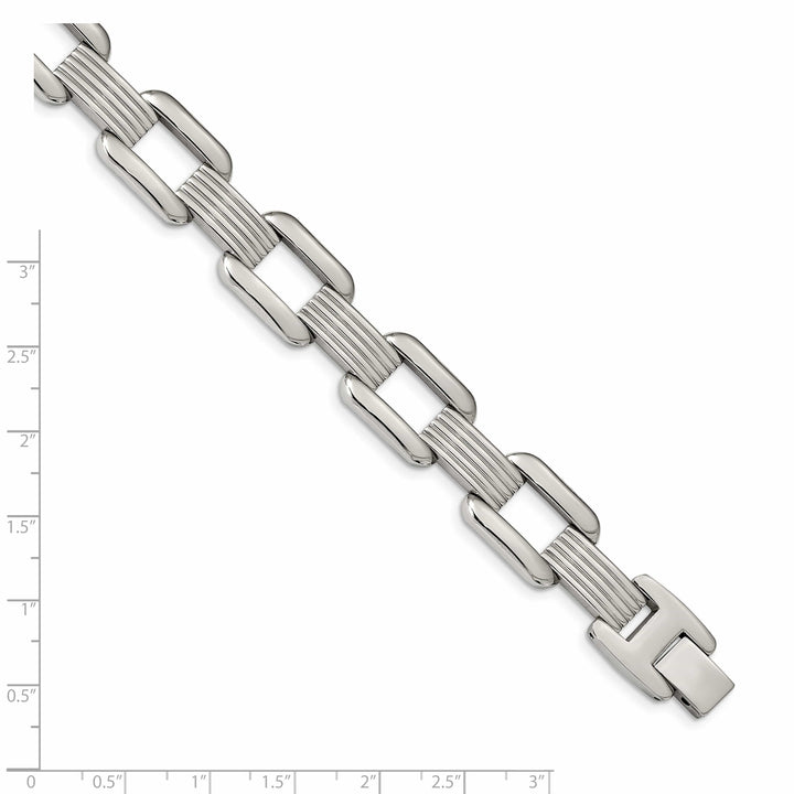 Chisel Stainless Steel and 8.5" Rounded Square Open Link Bracelet