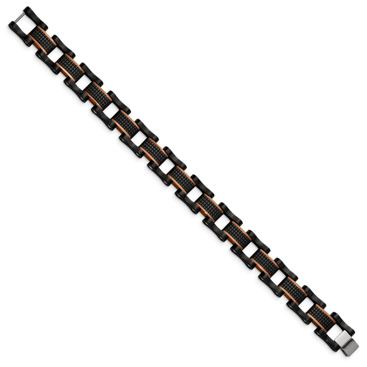 Chisel Stainless Steel and Black and Brown IP-plated 8.25" Bracelet
