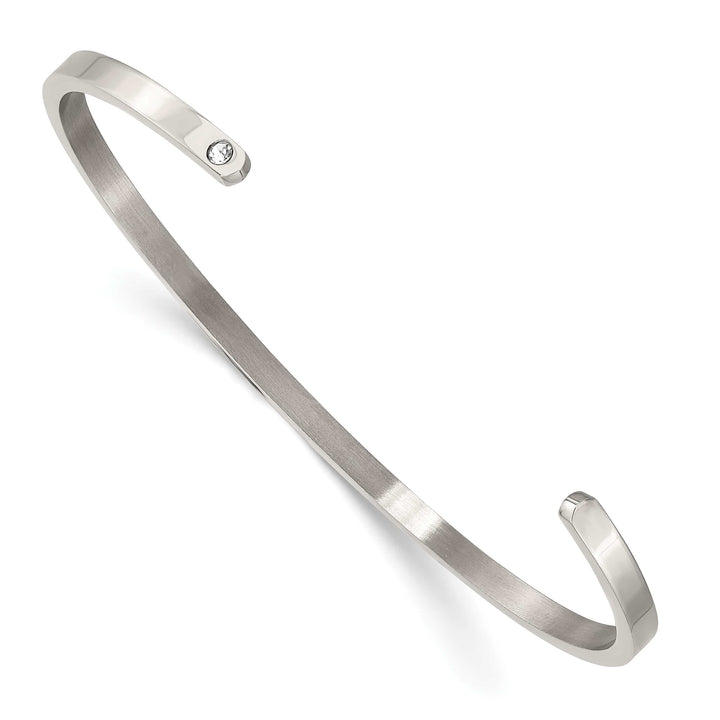 Chisel Stainless Steel and Enameled Crystal ALWAYS IN MY HEART 3mm