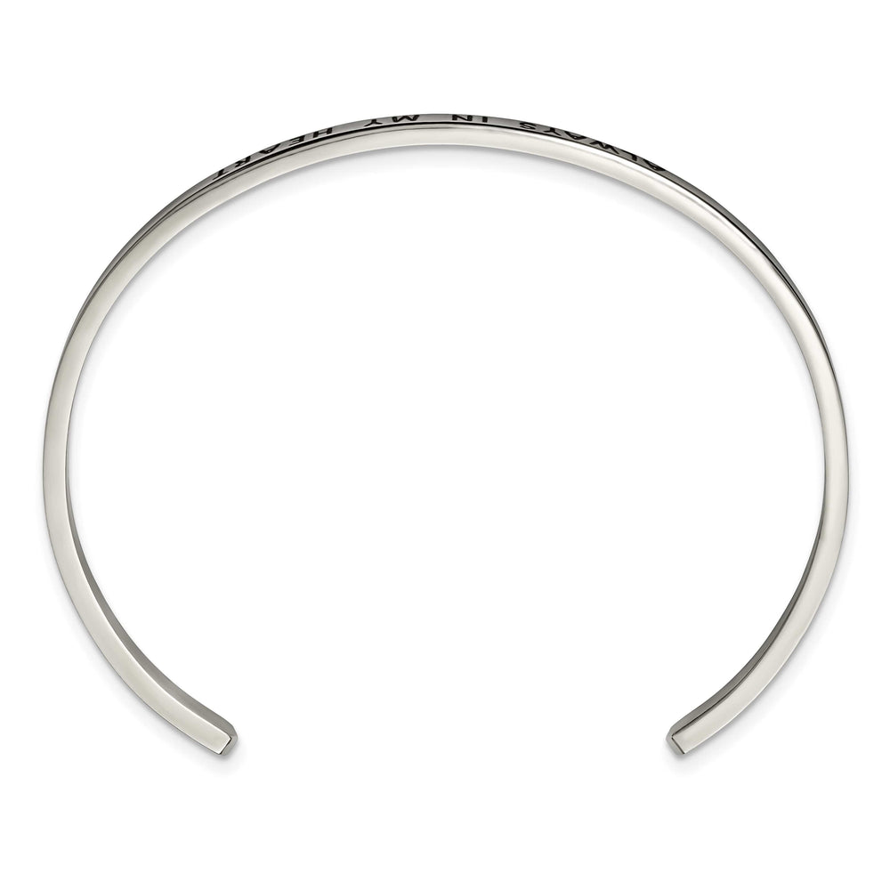 Chisel Stainless Steel and Enameled Crystal ALWAYS IN MY HEART 3mm