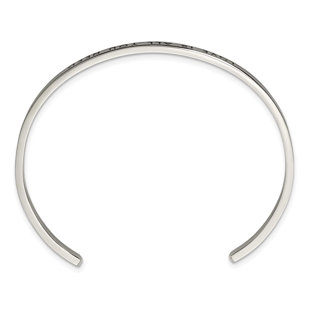 Chisel Stainless Steel and Enameled Crystal LOVE IS ALL YOU NEED 3mm