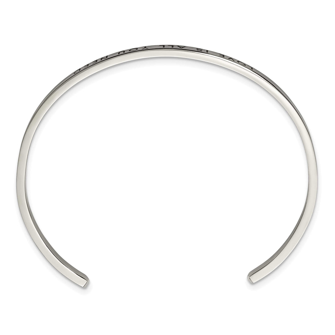 Chisel Stainless Steel and Enameled Crystal LOVE IS ALL YOU NEED 3mm