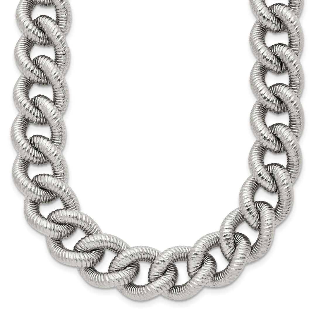 Chisel Stainless Steel and Textured 14.5mm Curb Chain