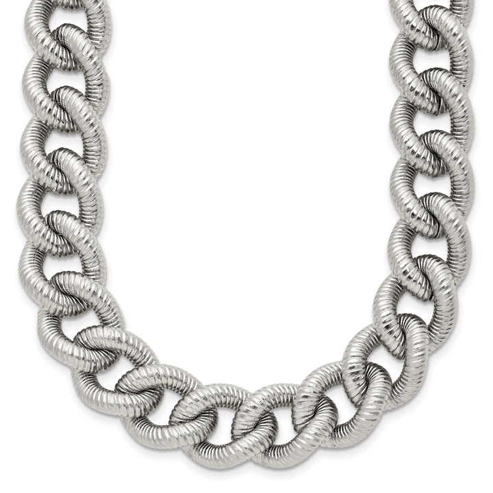 Chisel Stainless Steel and Textured 14.5mm Curb Chain