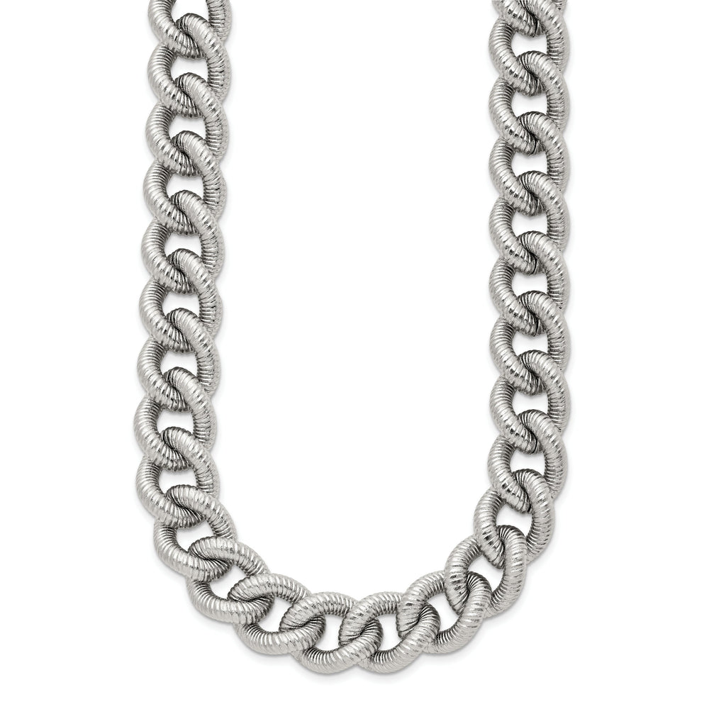Chisel Stainless Steel and Textured 14.5mm Curb Chain