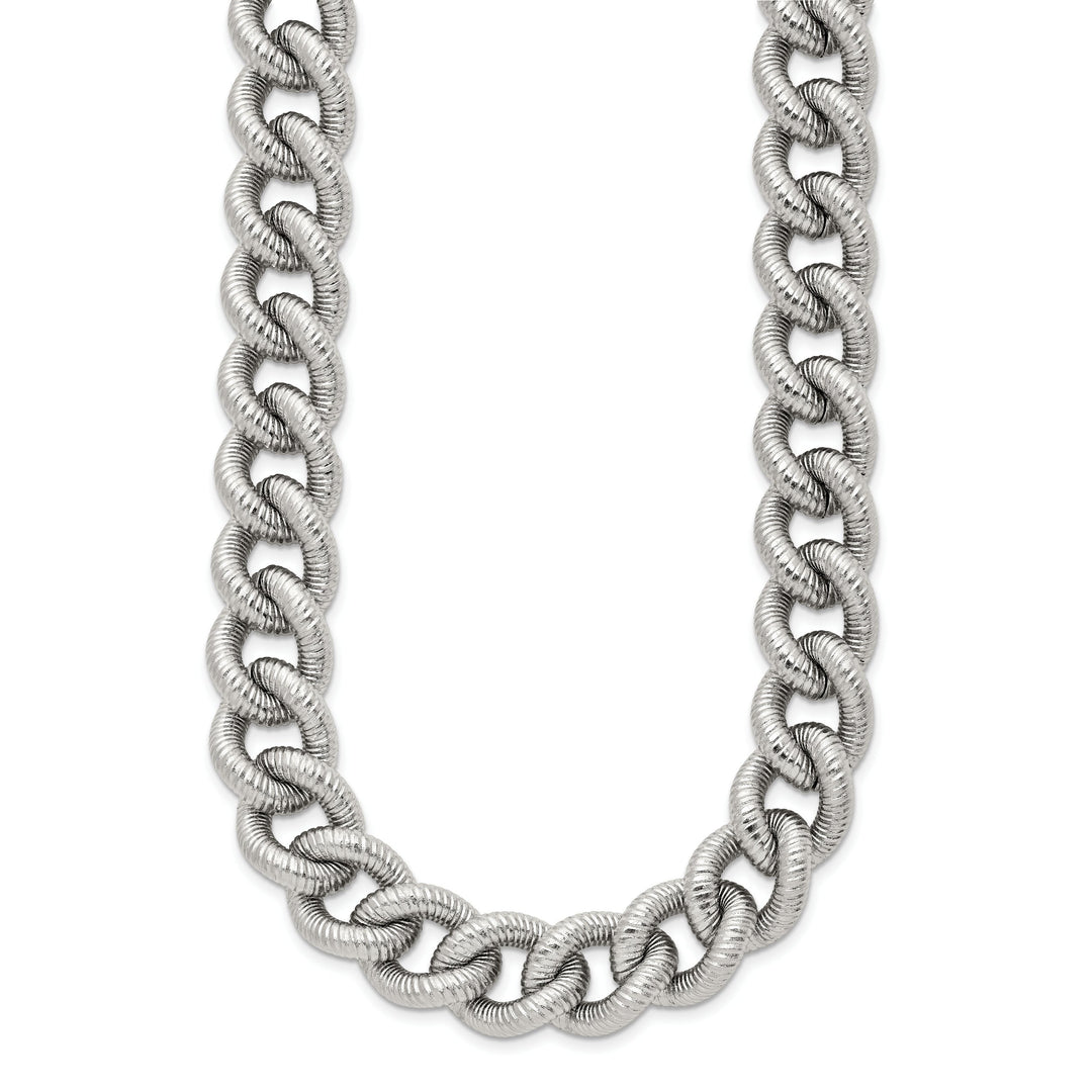 Chisel Stainless Steel and Textured 14.5mm Curb Chain