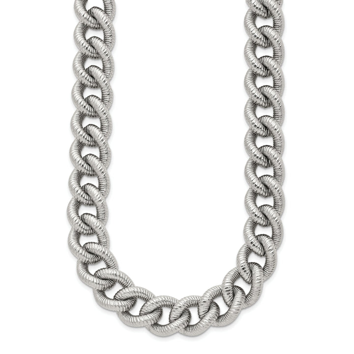Chisel Stainless Steel and Textured 14.5mm Curb Chain