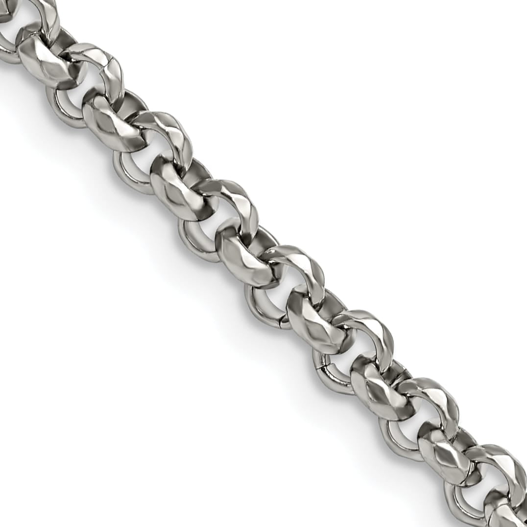 Chisel Stainless Steel and Textured Fancy Rolo Chain