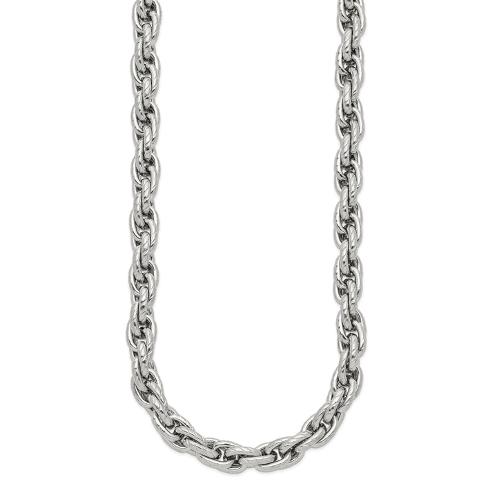 Chisel Stainless Steel and Textured Fancy Rope Chain 24 Inch