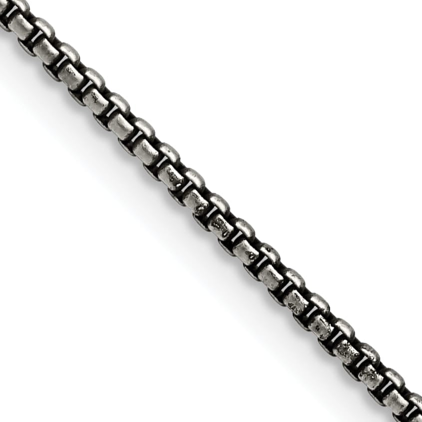 Chisel Stainless Steel Antiqued 2.25mm Box Chain