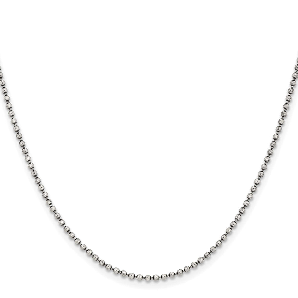 Chisel Stainless Steel Antiqued 2mm Beaded Ball Chain